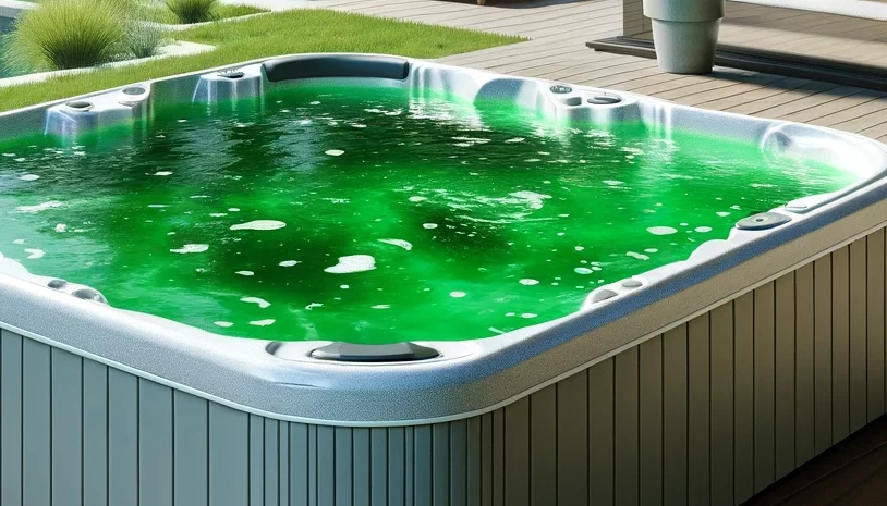 green water in hot bath tub